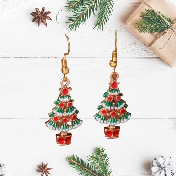 Christmas Tree Cute Drop Earrings - Picture 1 of 1